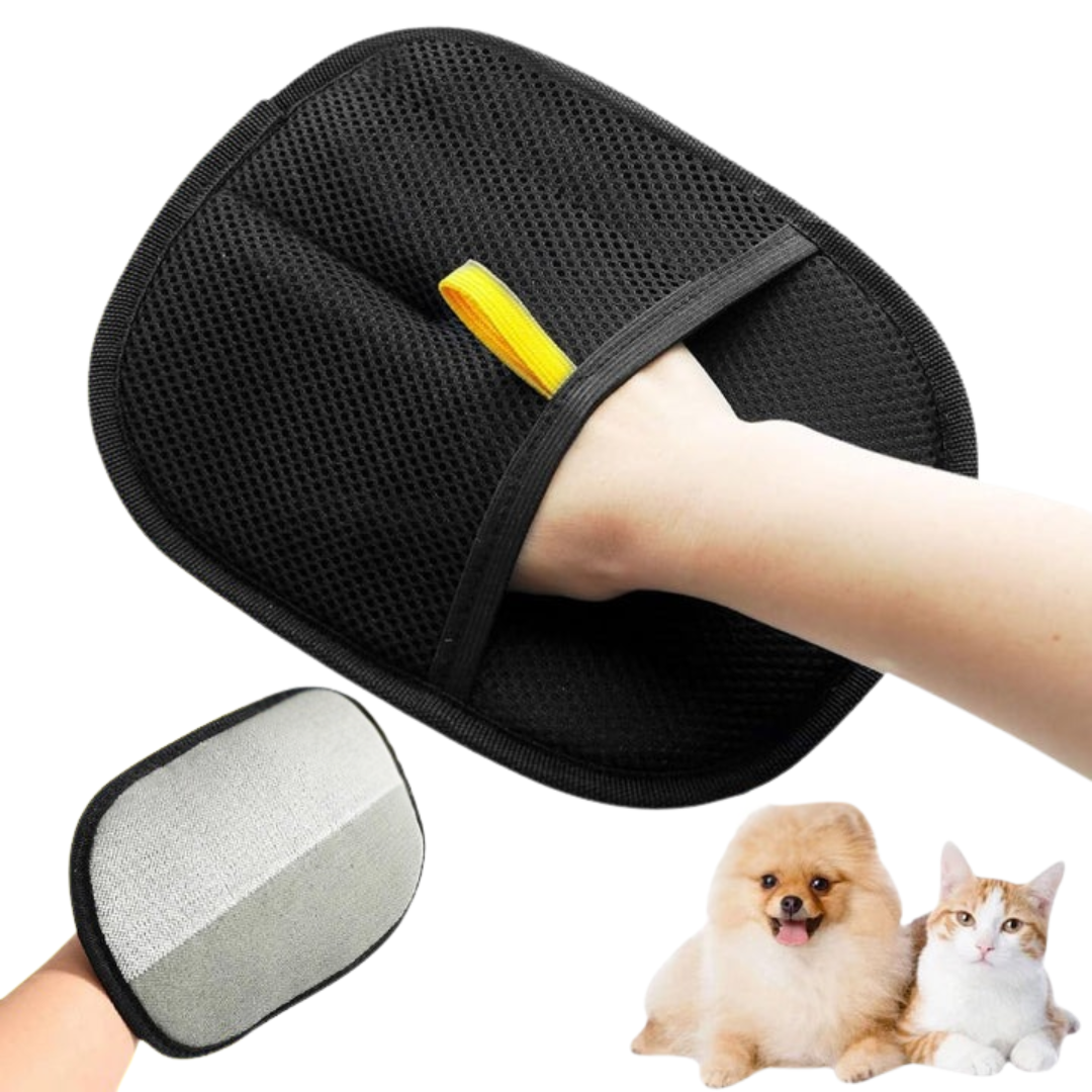 Guante removedor de pelos y pelusas para ropa y muebles
